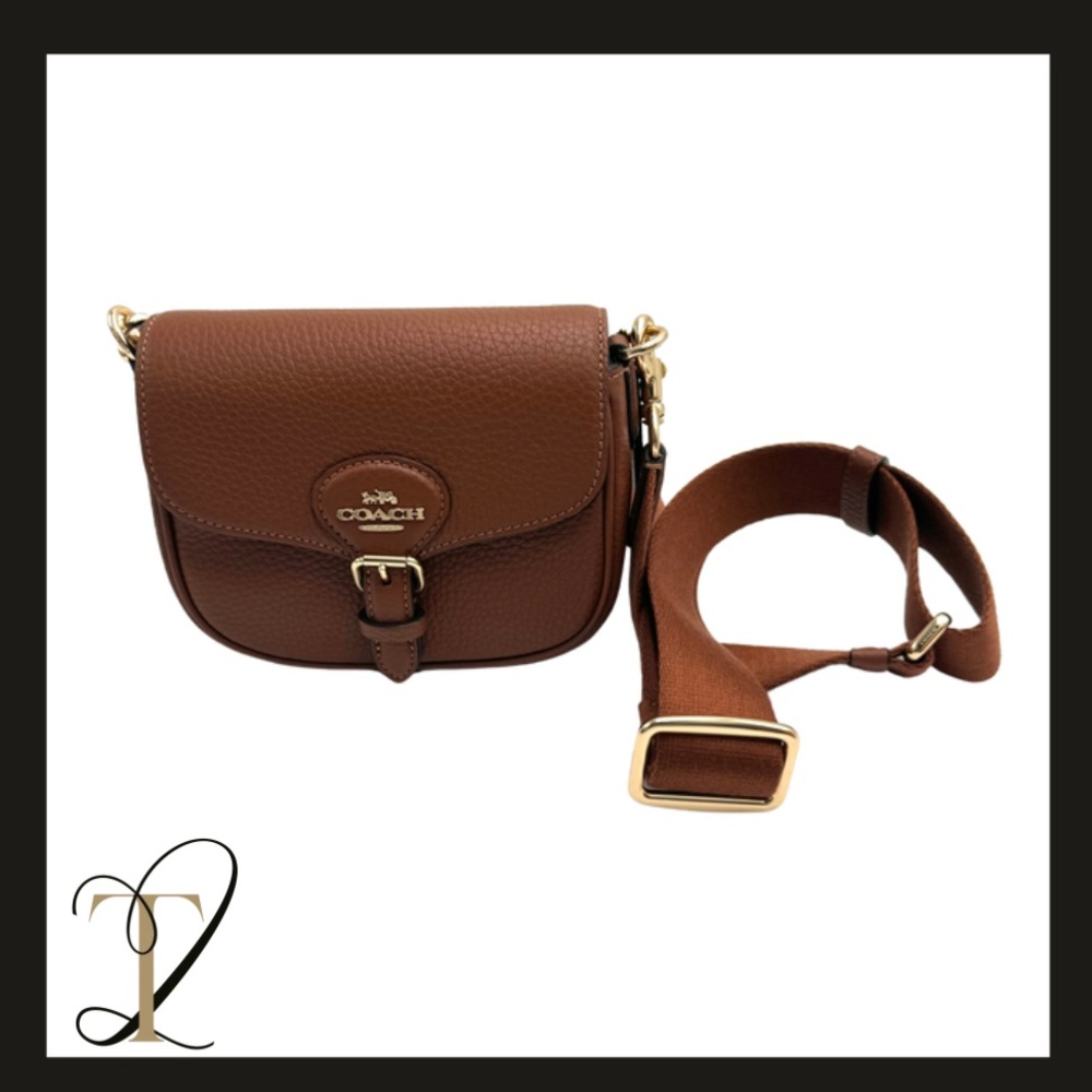 NWT COACH Amelia Small Leather Saddle Bag